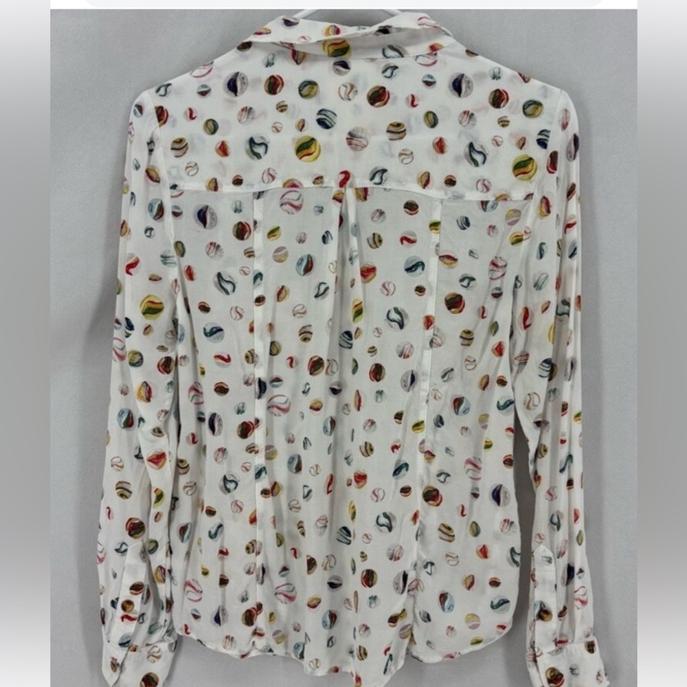 Anthropologie Conversation Women's Button Down Shirt with Marble Print Size 4 - Picture 9 of 9